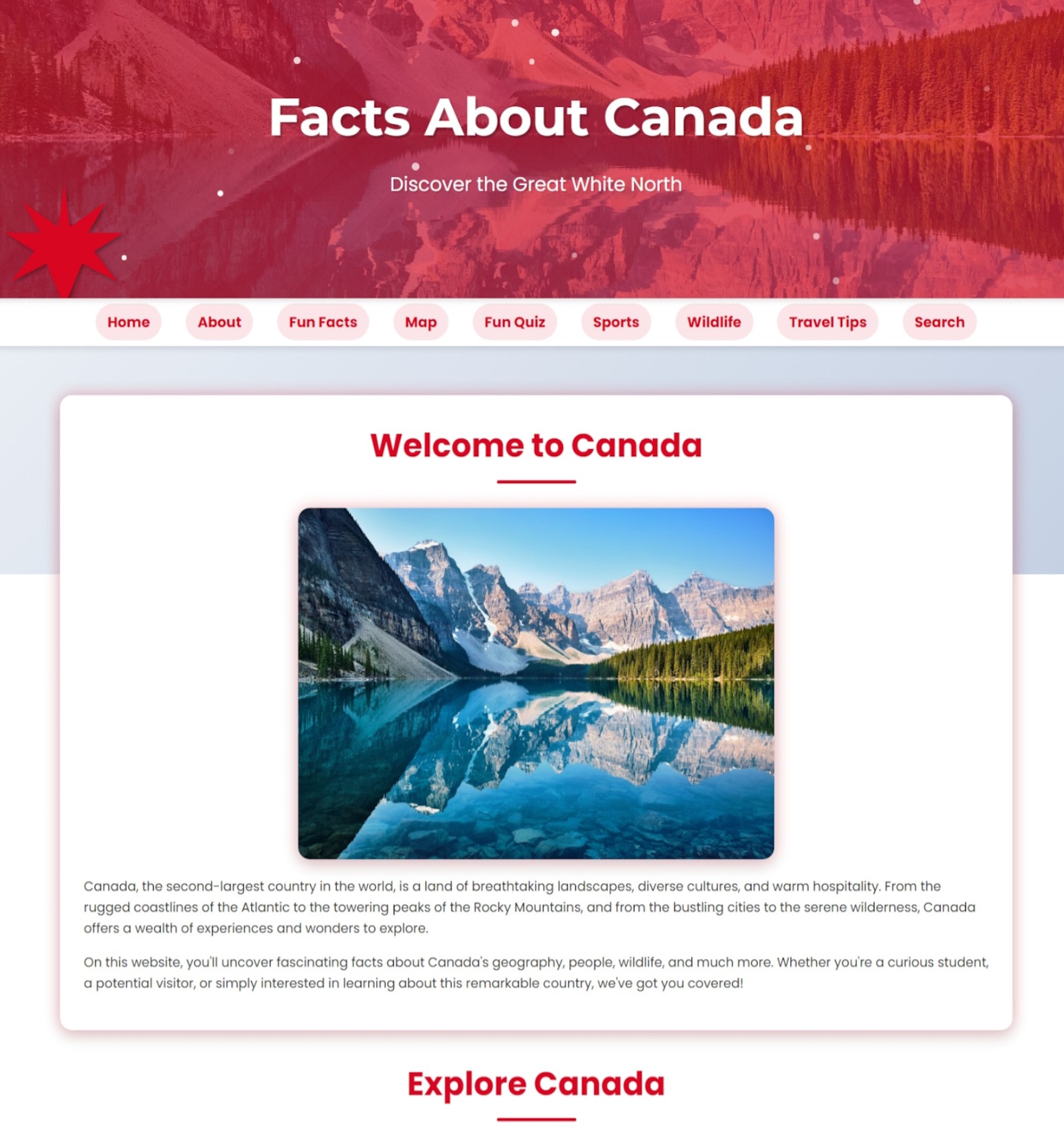 Canada Facts Website